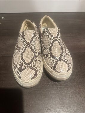 Coconuts by Matisse Beige and Brown Snake-Print Espadrille Slip-Ons
